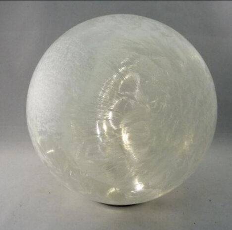 decoratie bol led 25 cm glas wit/transparant