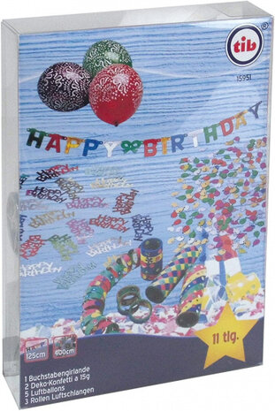 feestpakket Happy Birthday 30 x 10 cm papier 11-delig