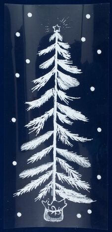 raamsticker kerstboom 24 x 44,5 cm PVC wit