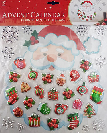 stickers kerstsfeer 38 x 31 cm PVC rood/groen