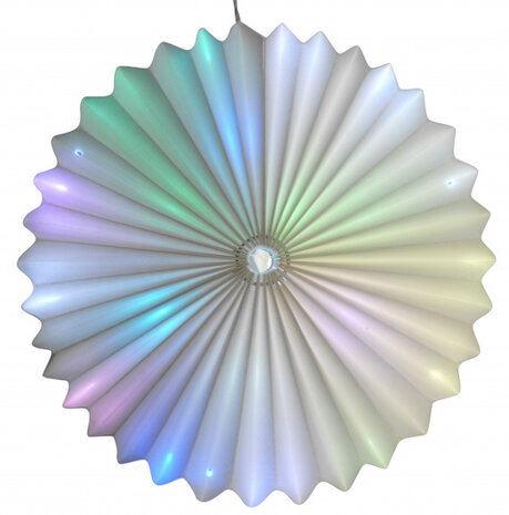 hangdecoratie Waaier led 25 cm papier wit