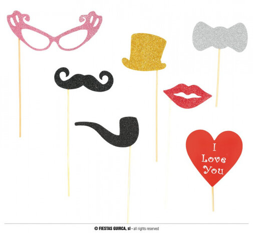 photobooth decoraties glamour 6 stuks multicolor