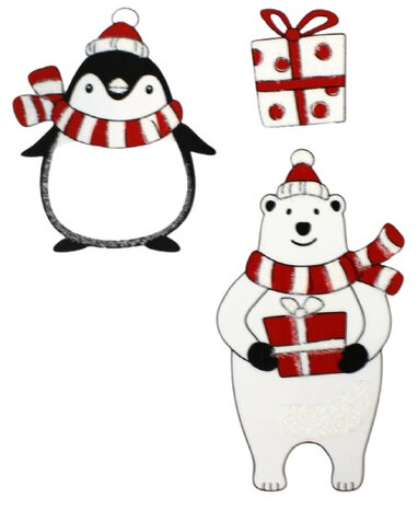 stickervel kerst 28,5 x 34,5 cm rood/wit 4-delig