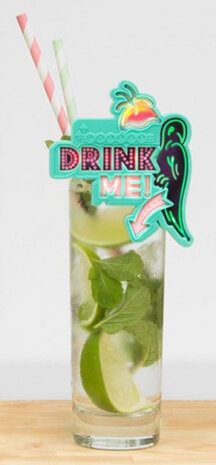 drankdecoratie papegaai 8,1 x 9,4 cm groen