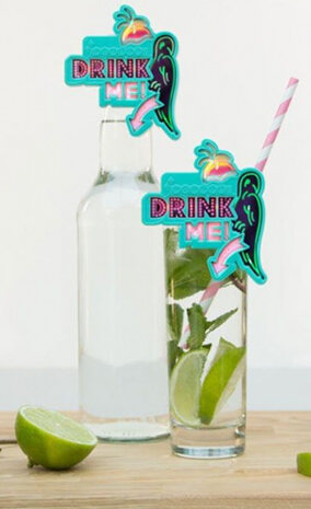 drankdecoratie papegaai 8,1 x 9,4 cm groen