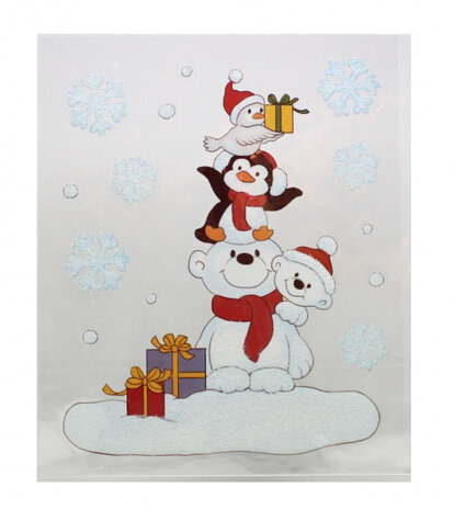 stickervel kerst 28,5 x 34,5 cm wit 14-delig