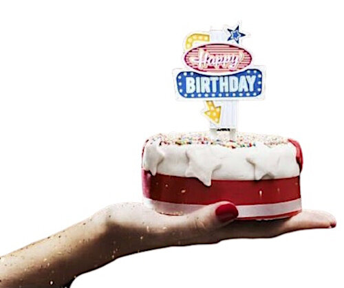 taarttopper Happy Birthday led 10,5 x 14,5 cm