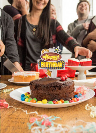 taarttopper Happy Birthday led 10,5 x 14,5 cm