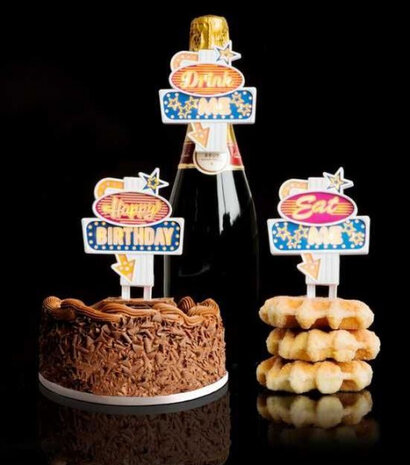 taarttopper Happy Birthday led 10,5 x 14,5 cm