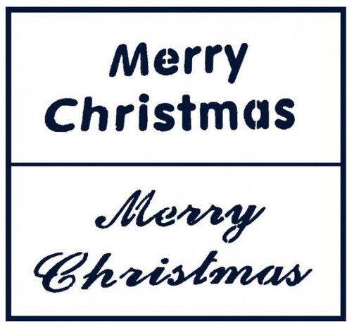 sjabloon &quot;Merry Christmas&quot; 16 x 25 cm wit 2 stuks