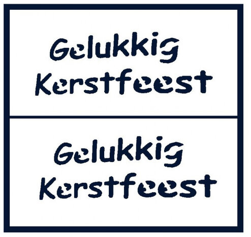 sjabloon &quot;Gelukkig Kerstfeest&quot; 16 x 25 cm wit 2 stuks