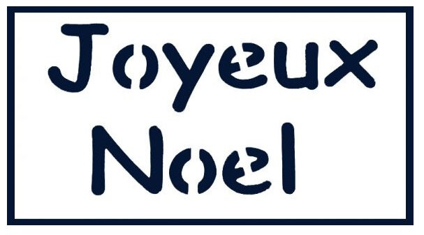 sjabloon &quot;Joyeux Noel&quot; 16 x 25 cm wit 2 stuks