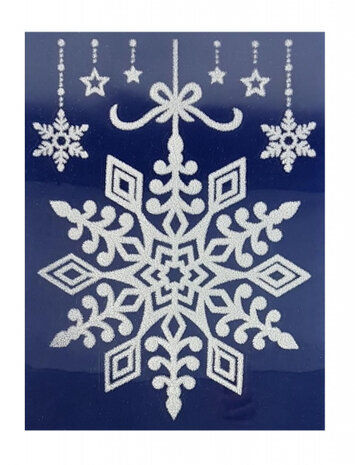 stickervel kerst sneeuwvlokken 29,5 x 40 cm wit