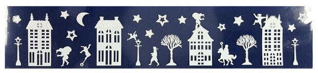 sticker Sint met glitter 12,5 x 58,5 cm wit