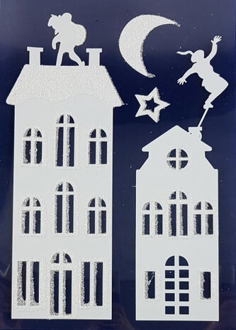 stickers Sint met glitter 28,5 x 40 cm wit 3 stuks