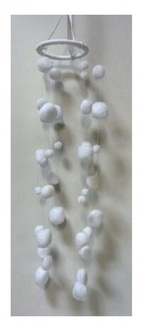 slinger kerst sneeuwballen 8,5 x 60 cm wit