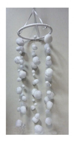 slinger kerst sneeuwballen 16 x 70 cm wit