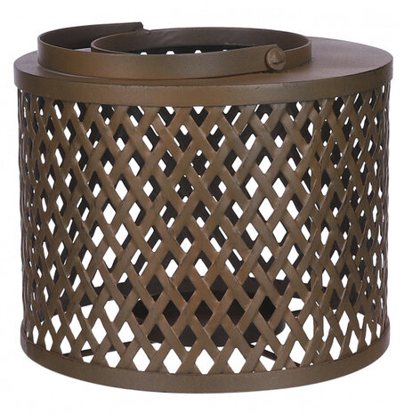 lantaarn waxinekaars 30 x 24 cm bruin