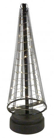 kerstverlichting boom led 25,5 cm staal zwart