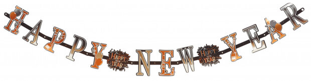 feestslinger Happy New Year 15 x 170 cm karton