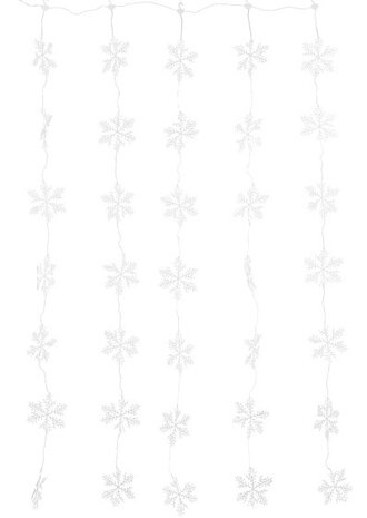 lichtgordijn sneeuwvlokken 100 led 100 x 200 cm wit