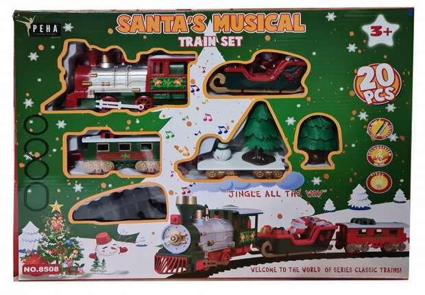 decoratietrein Musical Santa staal 20-delig