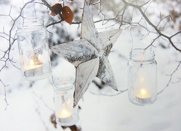 muurdecoratie Kerstster led 40 x 30 cm canvas