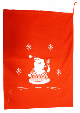cadeauzakje kerstman 70 x 50 cm vilt rood