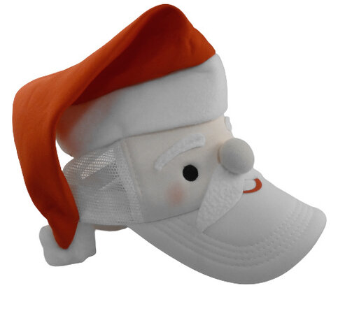 pet Kerstman 18 x 26 cm polyester rood/wit
