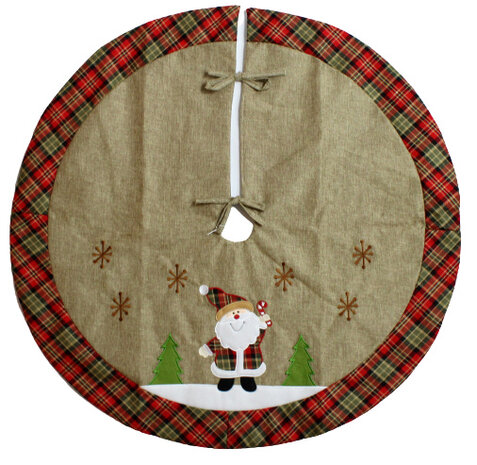 boomkleed Kerstman 90 cm polyester bruin