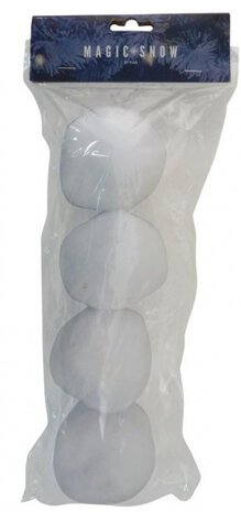 sneeuwballen 8 cm synthetisch wit 4-delig