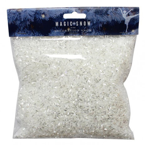 poedersneeuw glitter grof 125 gram zilver/wit