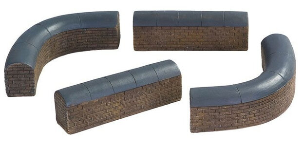 muren gevangenis 13 x 3 cm bruin set 4