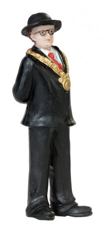 burgemeester kerstdorp 4 x 12 cm zwart
