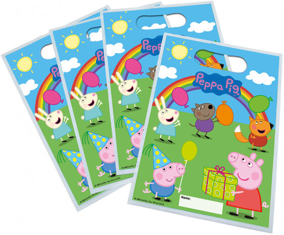 uitdeelzakjes Peppa Pig junior 17 x 23 cm polyetheen 6 stuks
