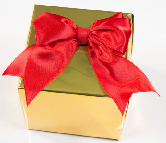 geschenkstrik muziekspelend 10 x 11 cm polyester rood