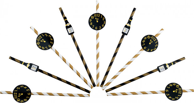 feestrietjes 19,5 cm papier goud/wit/zwart 10 stuks