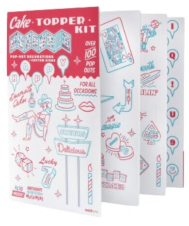 taartdecoratie pop-out karton wit/rood/blauw 100-delig