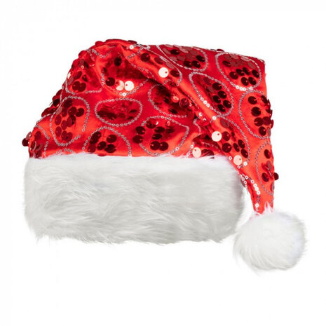 kerstmuts Dangling polyester rood/wit one-size