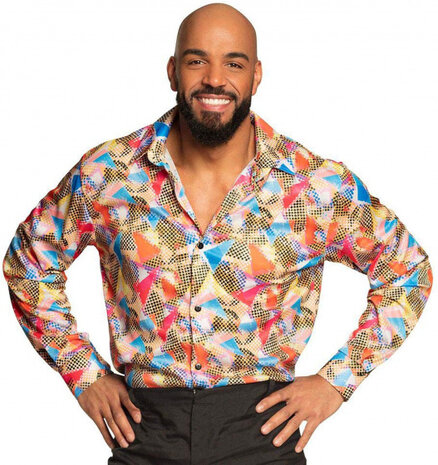 shirt crazy heren polyester patroon maat M