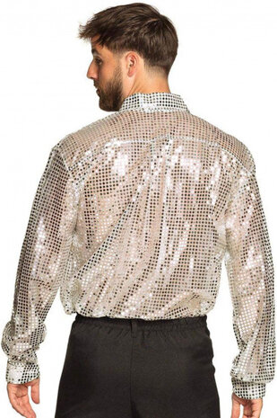 shirt crazy heren polyester zilver maat L