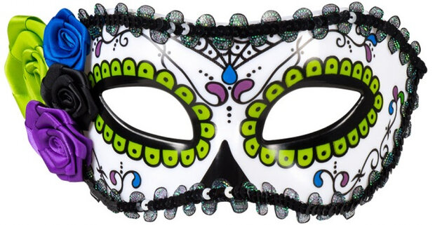 oogmasker La Seria 19 x 10 cm polystyrene groen/wit