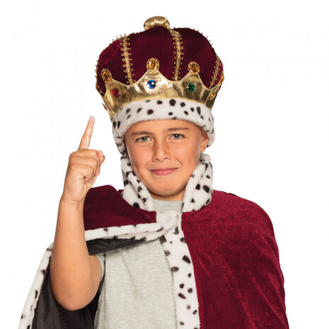 kinderhoed majesteit junior polyester rood one-size