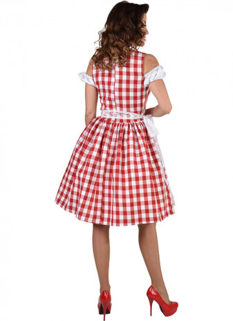 dirndl Rosie dames polyester wit/rood maat XXL