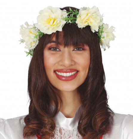 bruidssluier Bloemen dames polyester wit one-size