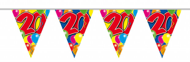 vlaggenlijn &#039;20 jaar&#039; 10 meter rood