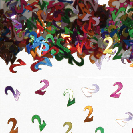 tafeldecoratie sierconfetti &#039;2 jaar&#039; 1 cm folie