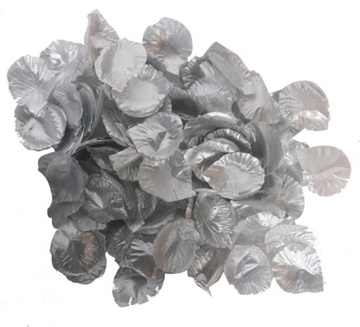 tafeldecoratie Luxe Rozenblaadjes PE zilver 144 stuks