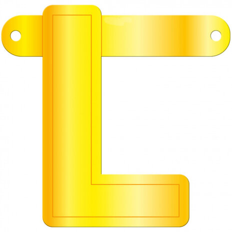 slingerletter L 12,5 x 11 cm karton geel