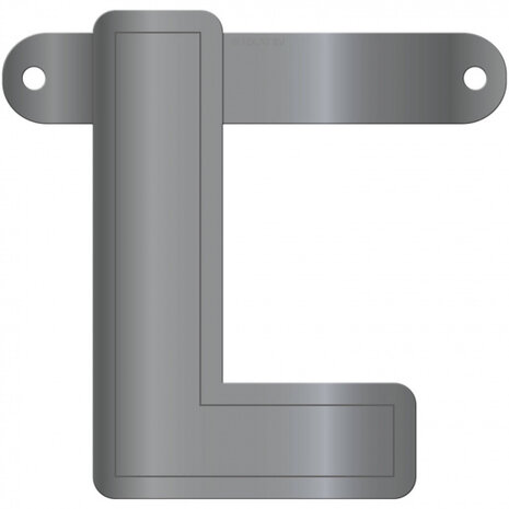 slingerletter L 12,5 x 11 cm karton zilver